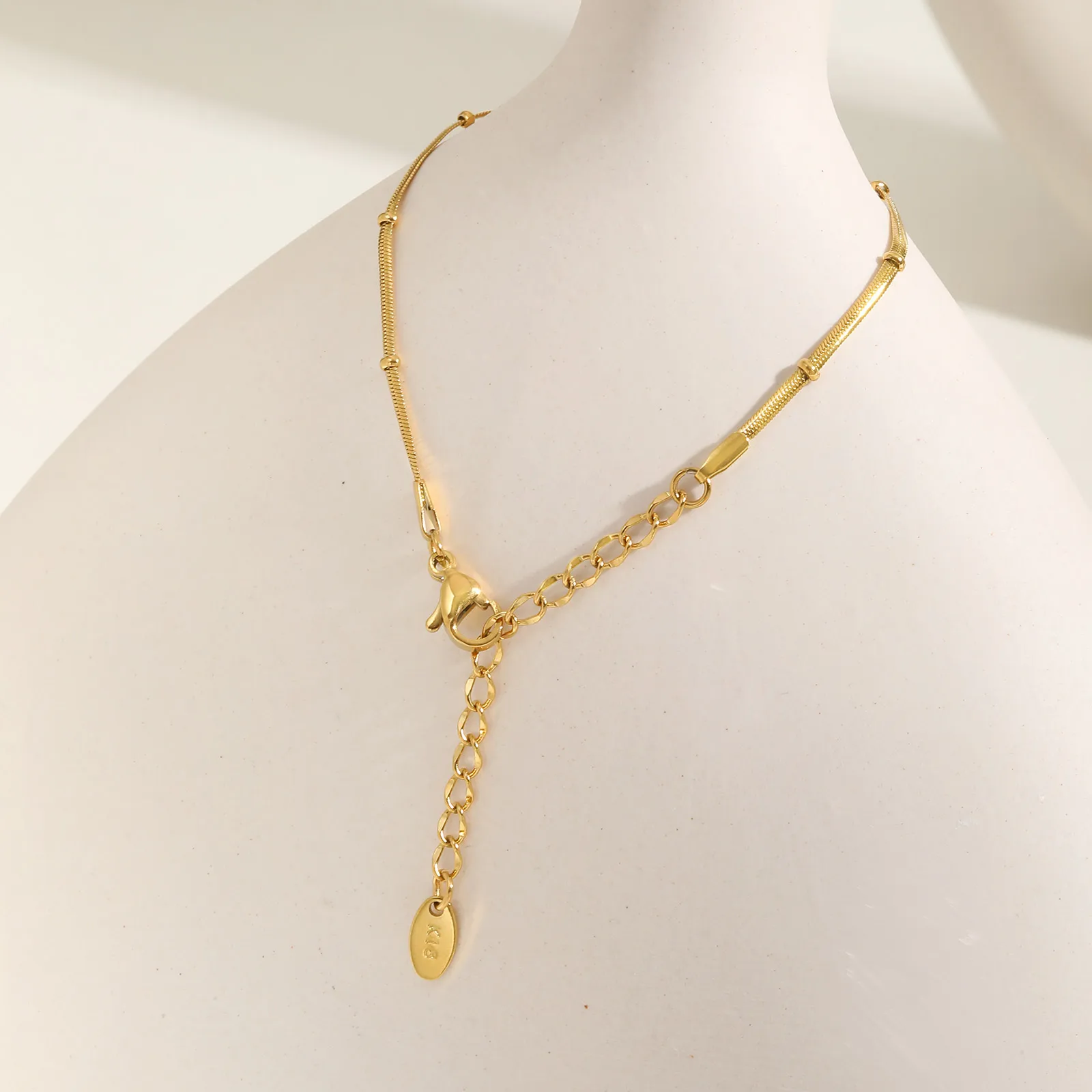 IG Style Simple Style Geometric 201 Stainless Steel 18K Gold Plated Snake Chain Bracelets In Bulk display picture 8