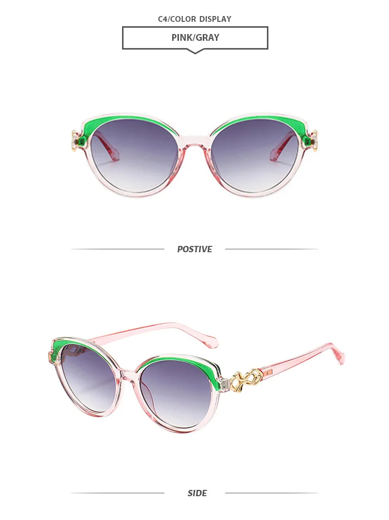 Simple Style Color Block Ac Oval Frame Full Frame Glasses display picture 3
