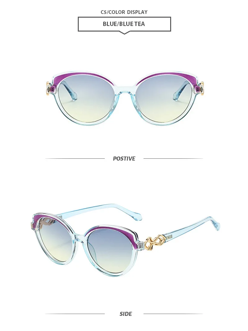 Simple Style Color Block Ac Oval Frame Full Frame Glasses display picture 4