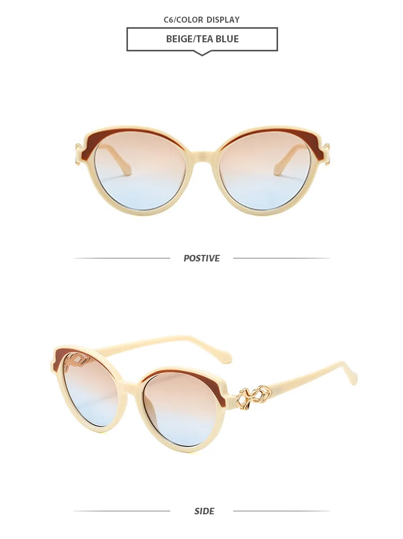 Simple Style Color Block Ac Oval Frame Full Frame Glasses display picture 5
