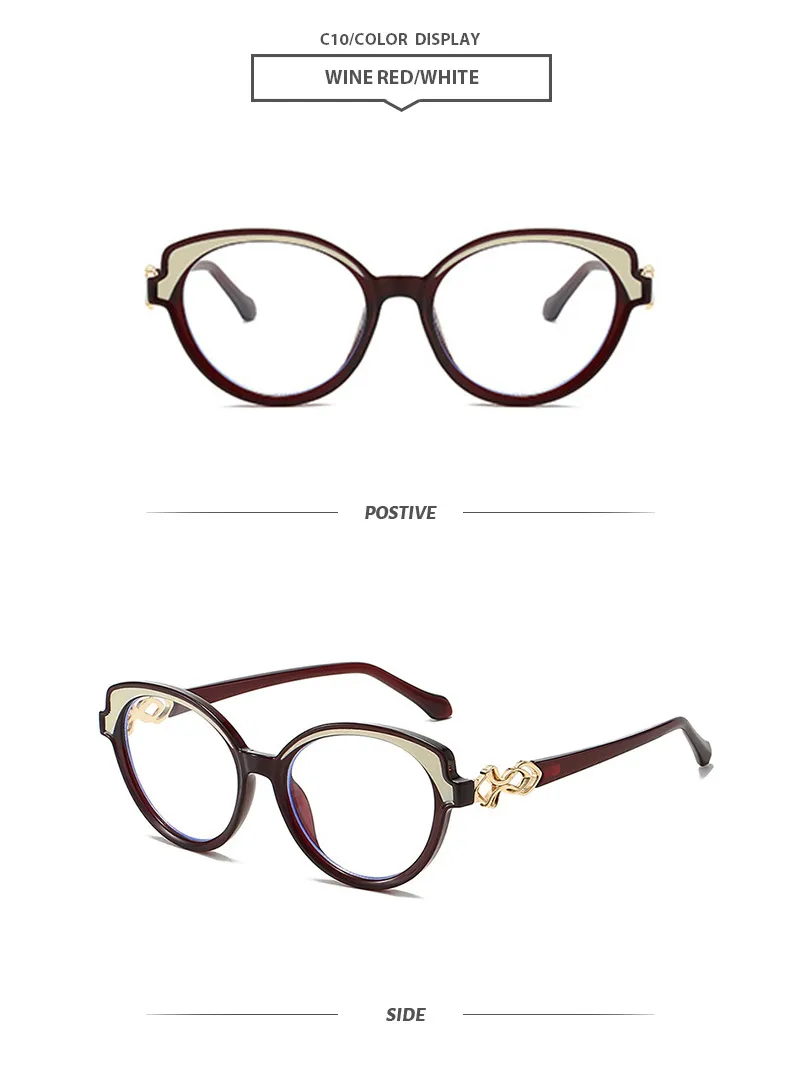 Simple Style Color Block Ac Oval Frame Full Frame Glasses display picture 8