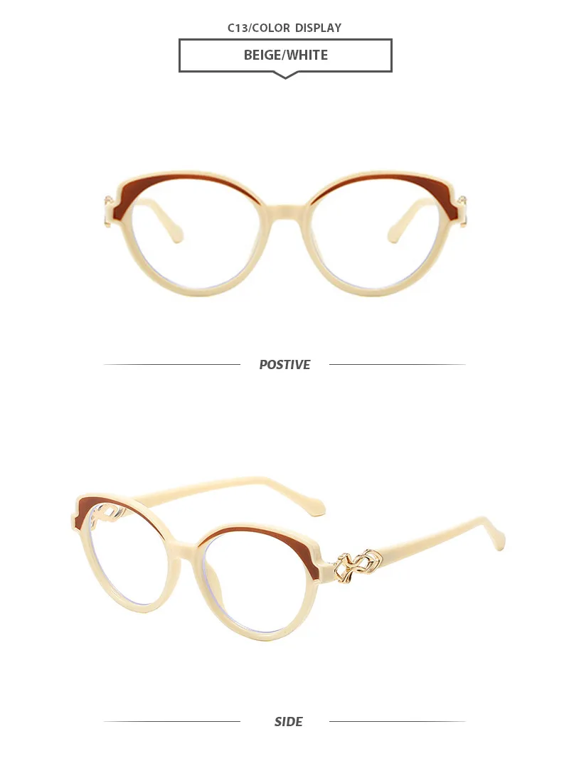 Simple Style Color Block Ac Oval Frame Full Frame Glasses display picture 11