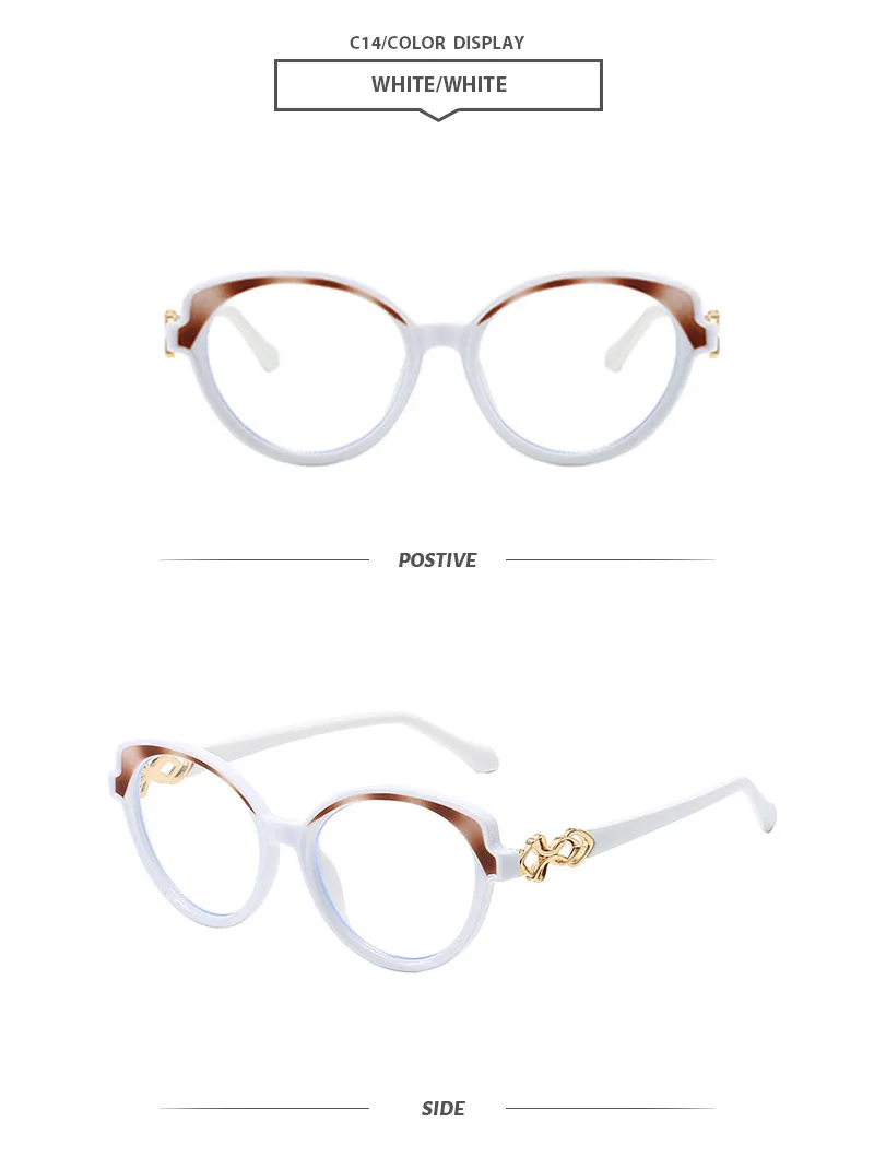 Simple Style Color Block Ac Oval Frame Full Frame Glasses display picture 12