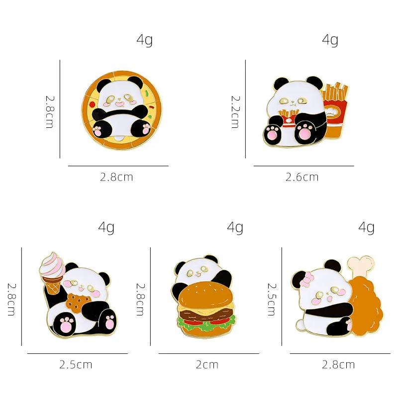 Cute Simple Style Panda Alloy Stoving Varnish Plating Unisex Brooches display picture 2