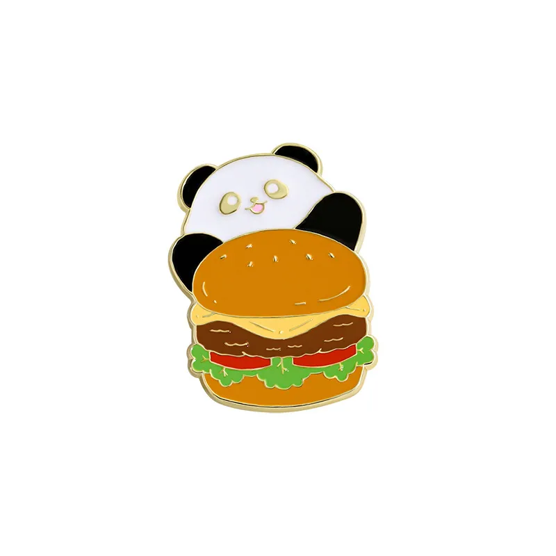 Cute Simple Style Panda Alloy Stoving Varnish Plating Unisex Brooches display picture 3