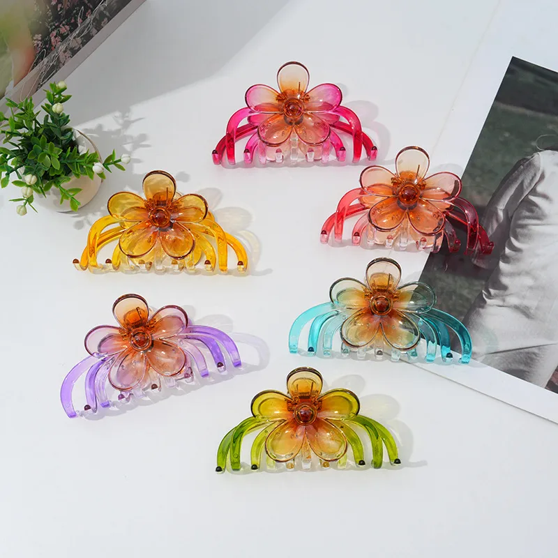 Women's Sweet Simple Style Flower Resin Hair Claws display picture 4