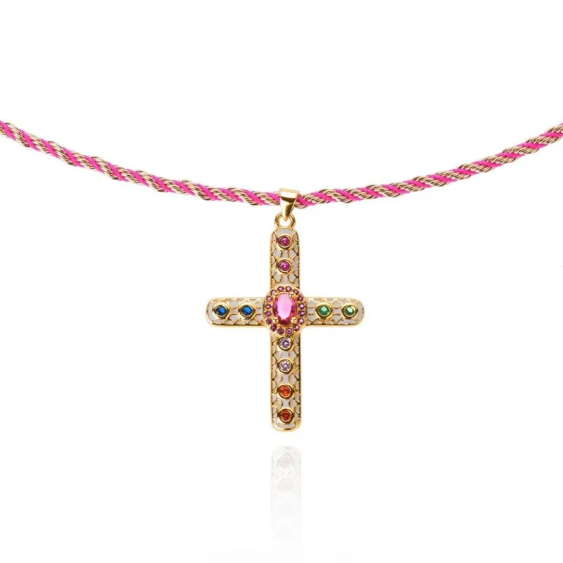 Hip-Hop Simple Style Cross 304 Stainless Steel 18K Gold Plated Unisex Choker display picture 2