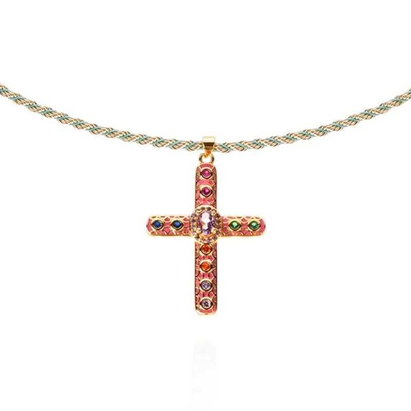 Hip-Hop Simple Style Cross 304 Stainless Steel 18K Gold Plated Unisex Choker display picture 3