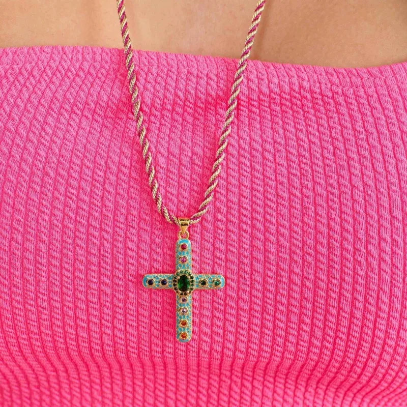 Hip-Hop Simple Style Cross 304 Stainless Steel 18K Gold Plated Unisex Choker display picture 6