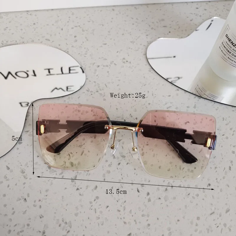 Casual Vacation Square Pc Resin Square Frameless Glasses display picture 7