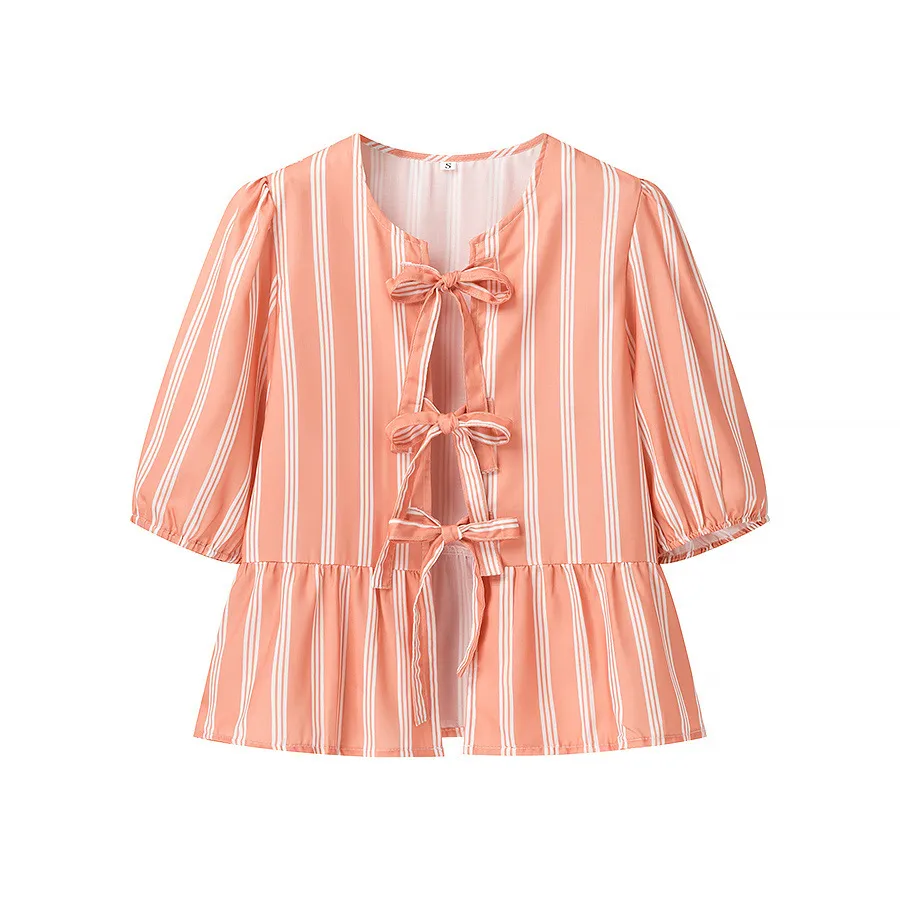 Women's Blouse Half Sleeve Blouses Casual Elegant Streetwear Stripe display picture 12