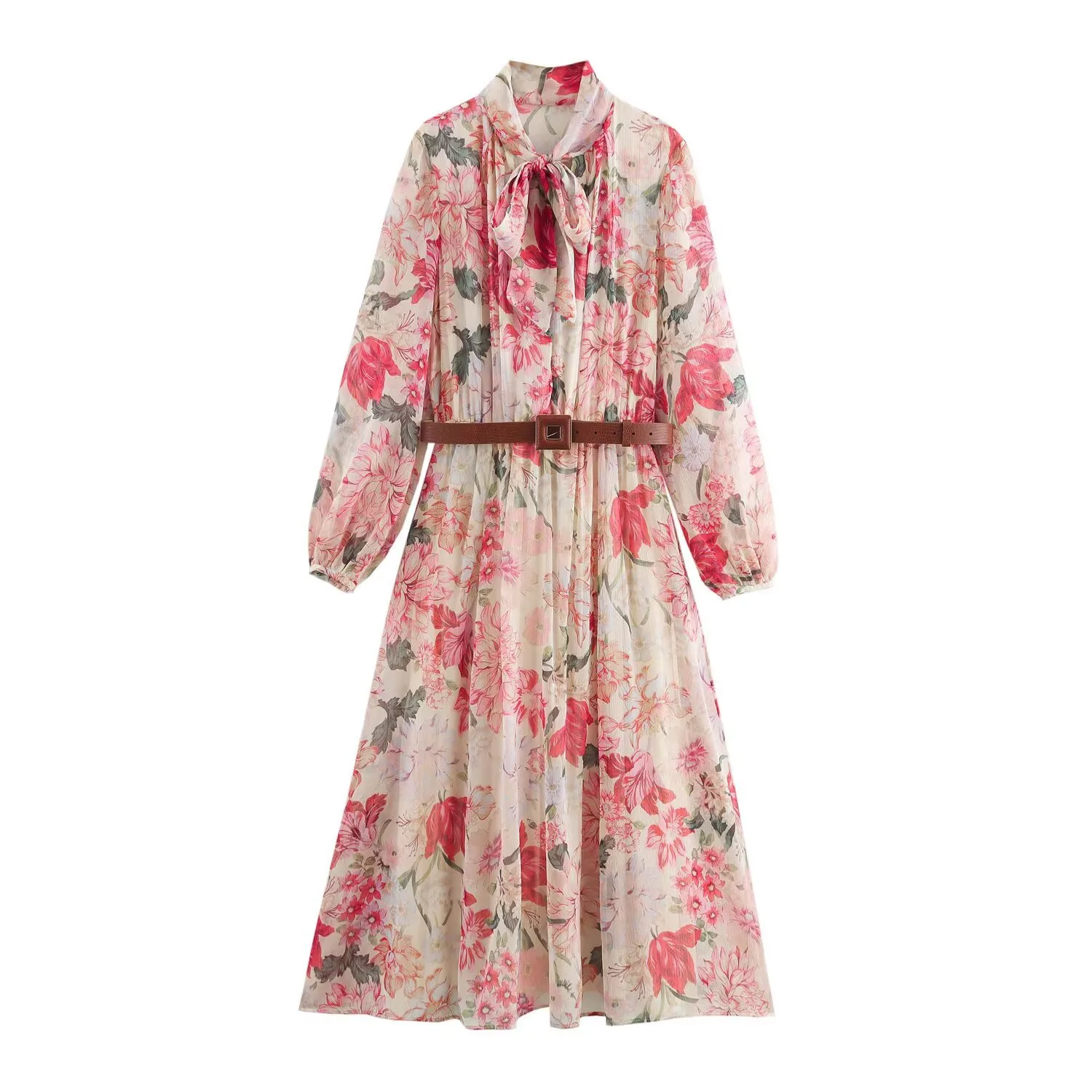 Women's Floral Dress Casual Elegant Streetwear Round Neck Long Sleeve Printing Maxi Long Dress Holiday Banquet Selfie display picture 1