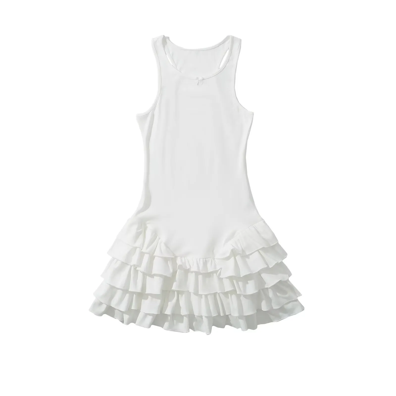 Women's A- Line Skirt Streetwear Round Neck Sleeveless Solid Color Above Knee Holiday Banquet Selfie display picture 5