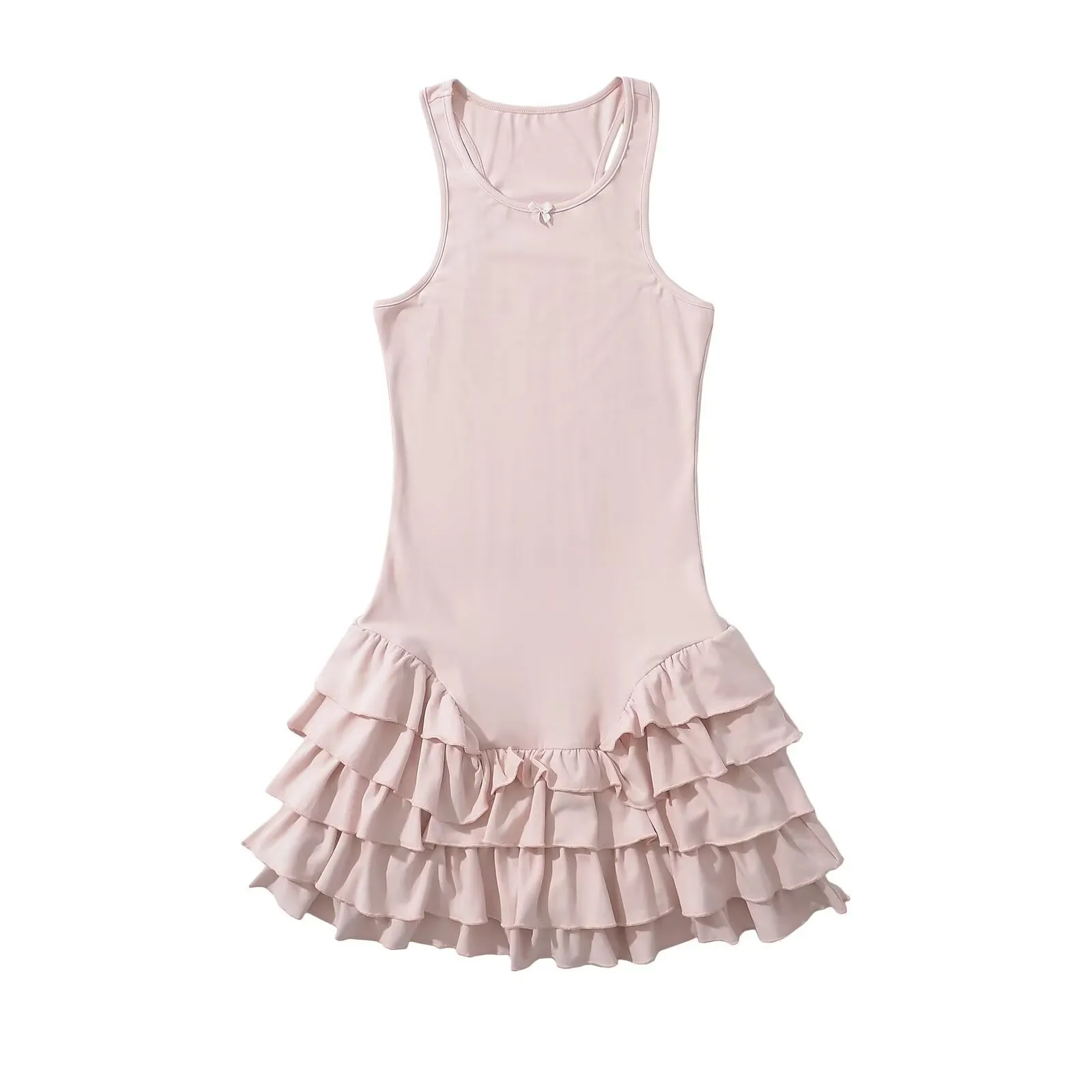 Women's A- Line Skirt Streetwear Round Neck Sleeveless Solid Color Above Knee Holiday Banquet Selfie display picture 4