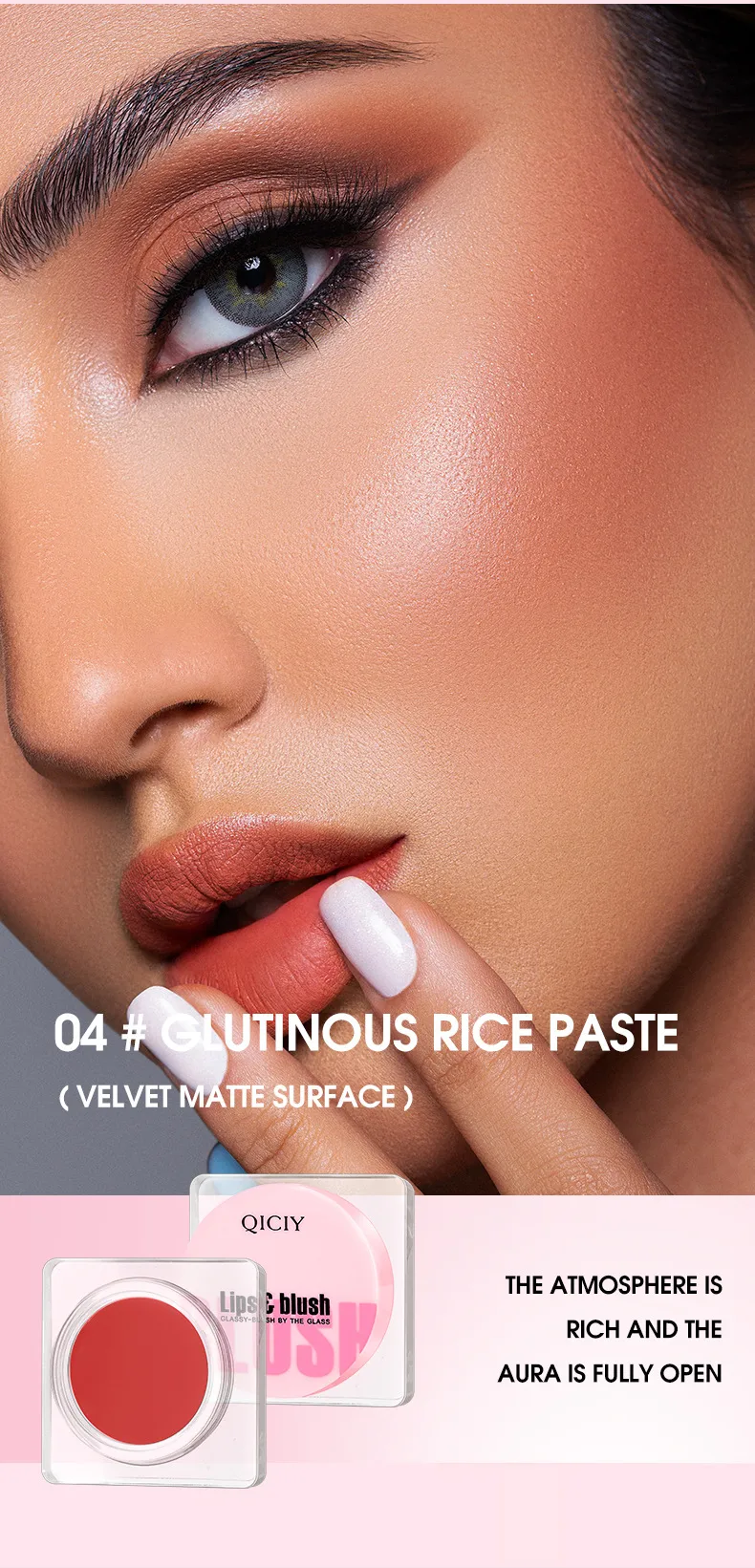 [Cross-border Exclusive] Lip Blush Face Repair Matte Easy To Color Rouge Nude Natural Blush Blush Plate display picture 10