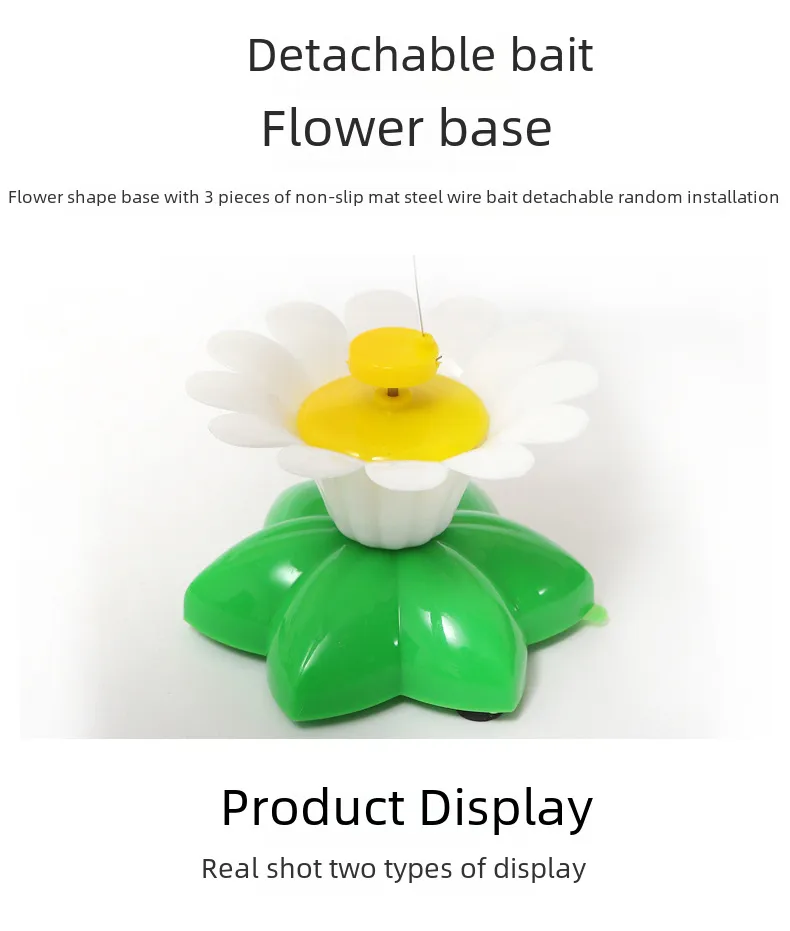 Fun Intelligent Automatic Rotating Cat Toy Teasing Device Flying Bird Butterfly Flower Chasing Interactive Kitty Plaything display picture 5