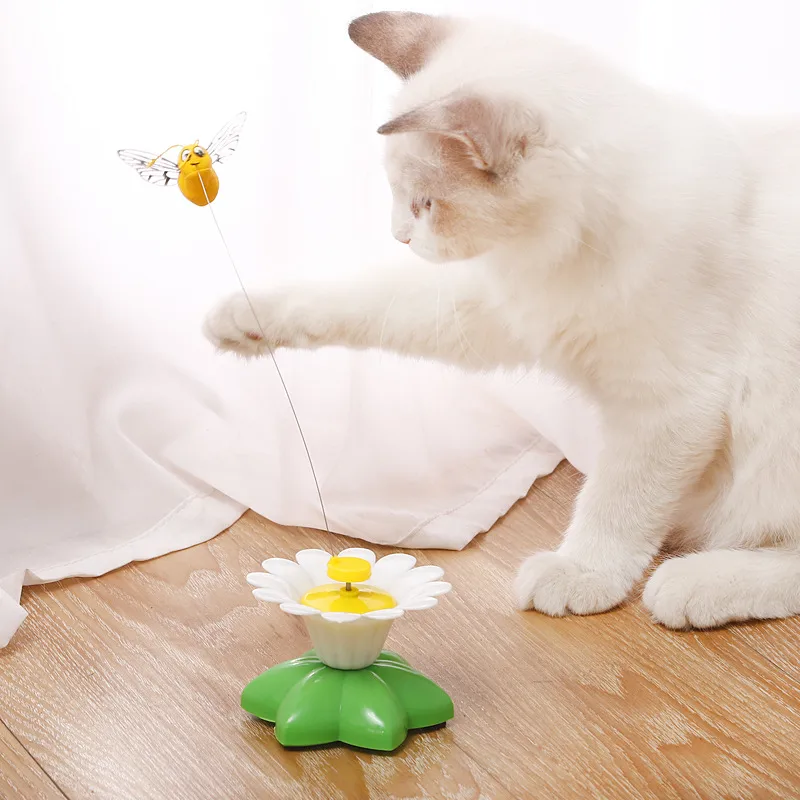 Fun Intelligent Automatic Rotating Cat Toy Teasing Device Flying Bird Butterfly Flower Chasing Interactive Kitty Plaything display picture 13