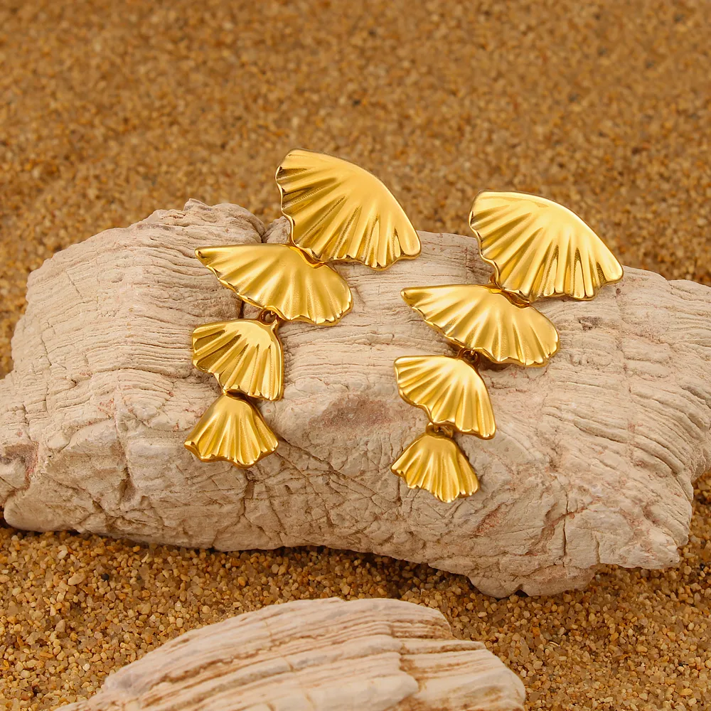 1 Pair Vintage Style Vacation Shell 304 Stainless Steel 316 Stainless Steel  18K Gold Plated Drop Earrings display picture 6