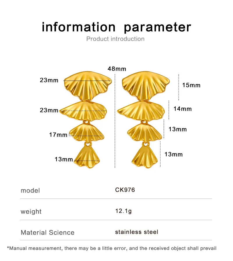 1 Pair Vintage Style Vacation Shell 304 Stainless Steel 316 Stainless Steel  18K Gold Plated Drop Earrings display picture 1