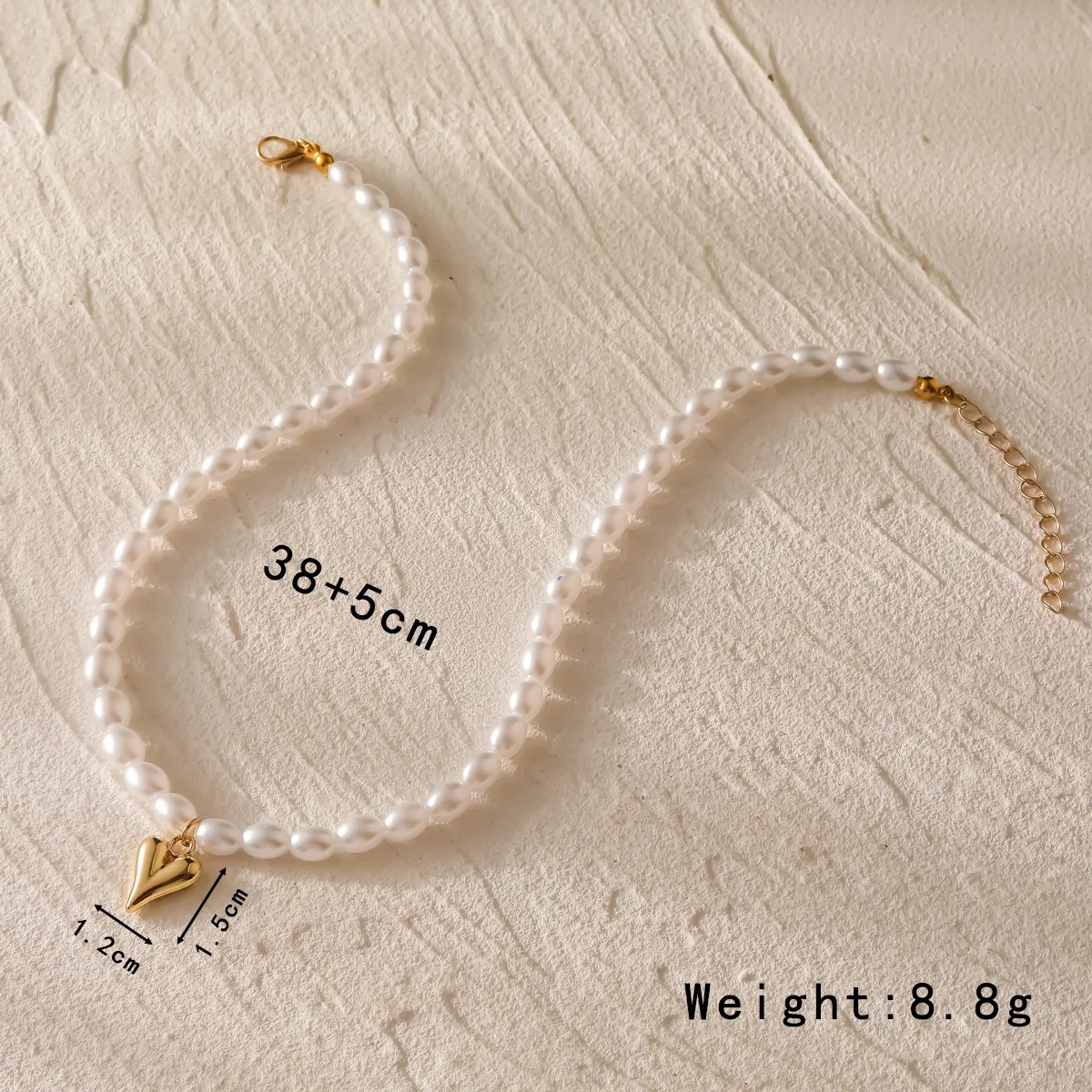 Simple Style Classic Style Heart Shape 304 Stainless Steel Artificial Pearl Plating Women's Pendant Necklace display picture 4