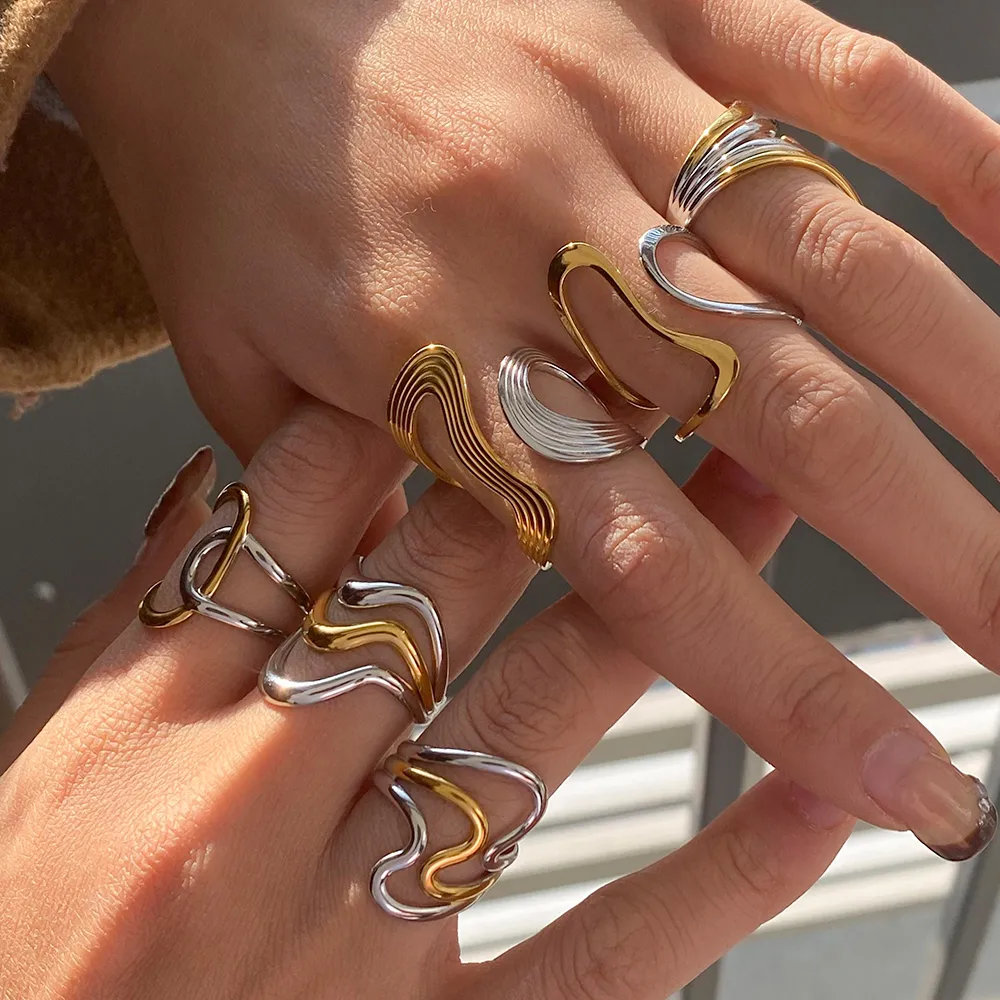 Simple Style Commute Geometric 316 Stainless Steel  Women's Rings display picture 1