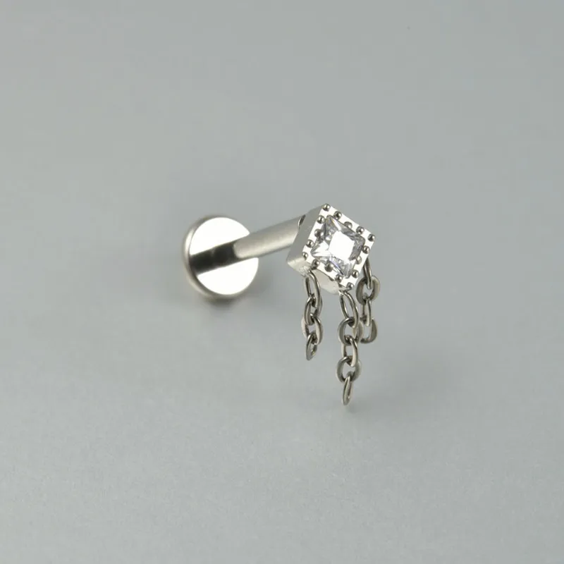 Simple Style Classic Style Flower Bee Titanium Alloy Plating Inlay Zircon 14K Gold Plated White Gold Plated Unisex Lip Stud Ear Studs display picture 10
