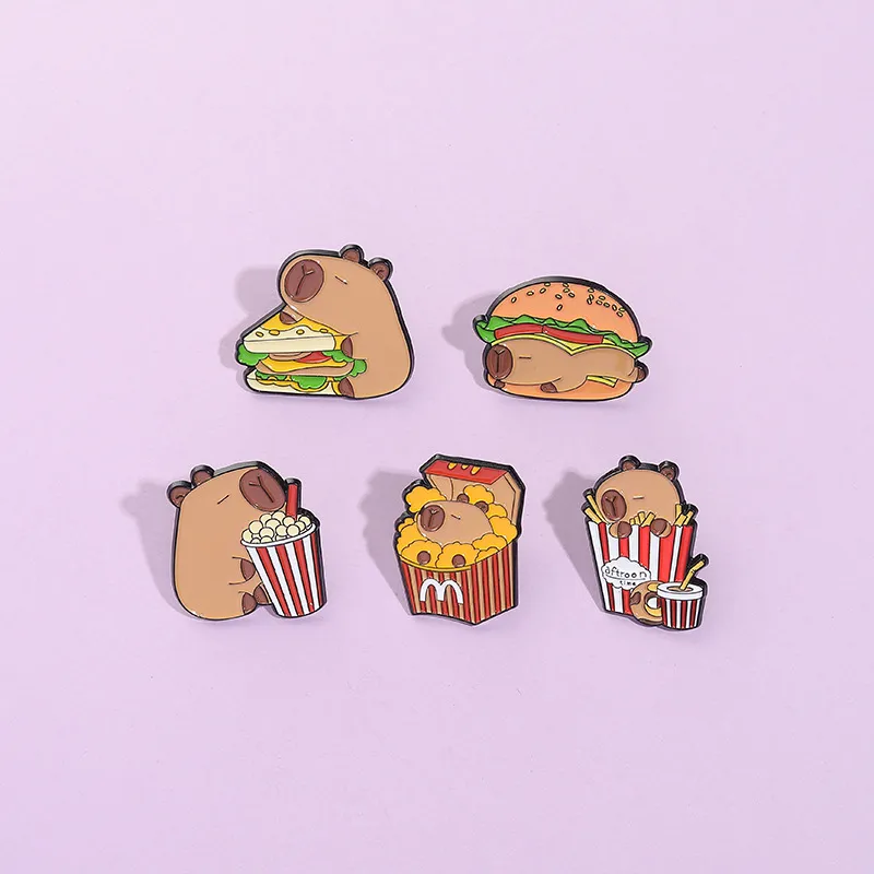 Cartoon Style Cute Cartoon Alloy Stamping Stoving Varnish Plating Unisex Brooches display picture 12
