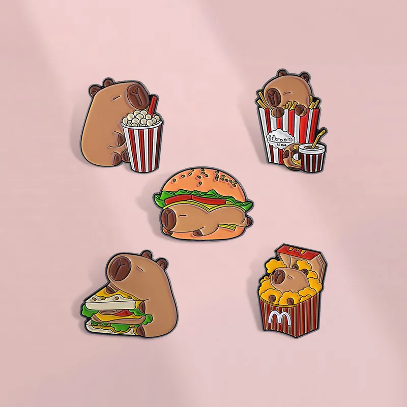 Cartoon Style Cute Cartoon Alloy Stamping Stoving Varnish Plating Unisex Brooches display picture 13