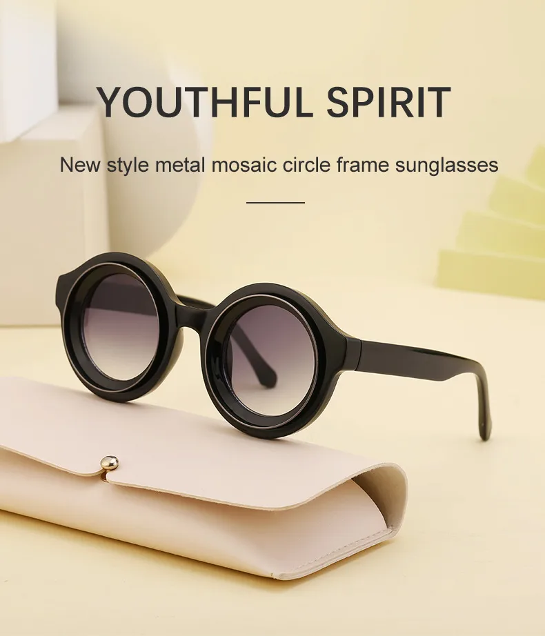 Streetwear Geometric Pc Round Frame Full Frame Glasses display picture 9