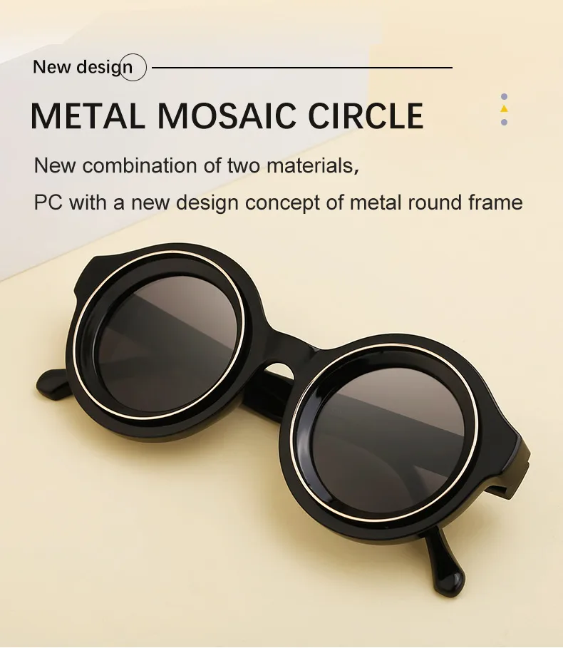 Streetwear Geometric Pc Round Frame Full Frame Glasses display picture 10