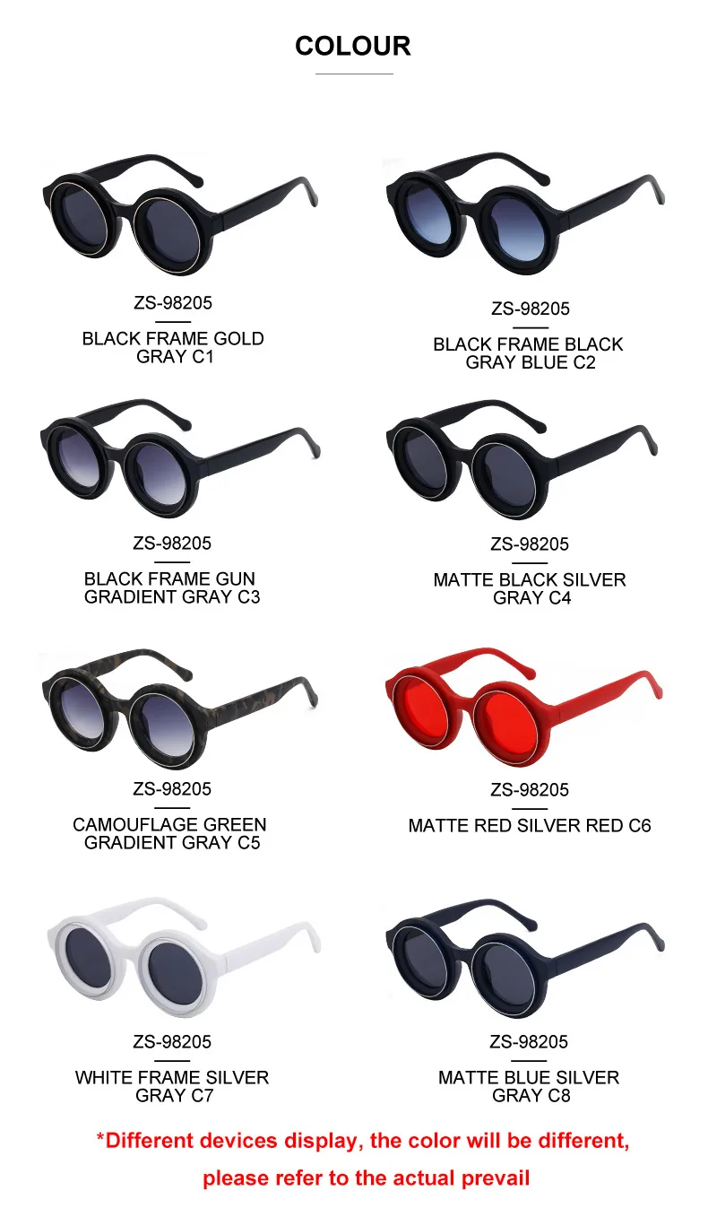 Streetwear Geometric Pc Round Frame Full Frame Glasses display picture 19