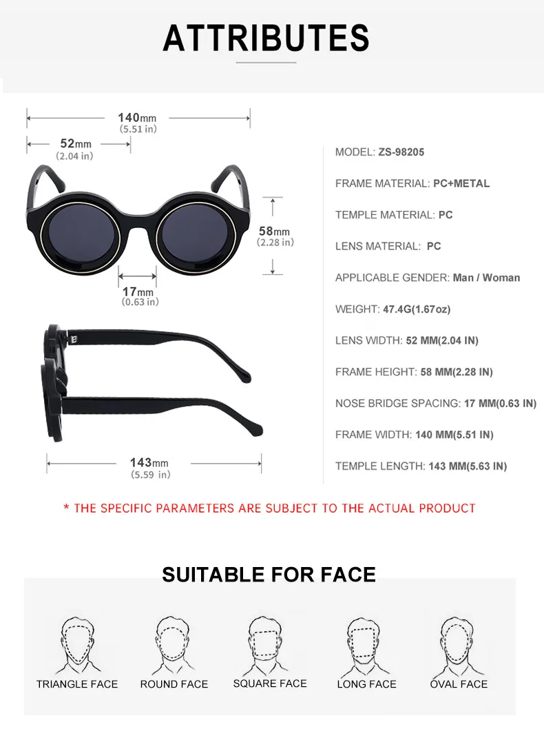Streetwear Geometric Pc Round Frame Full Frame Glasses display picture 20