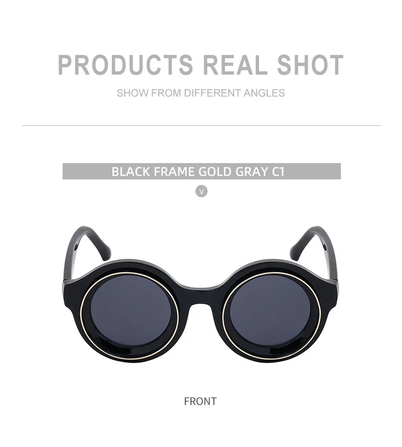 Streetwear Geometric Pc Round Frame Full Frame Glasses display picture 21