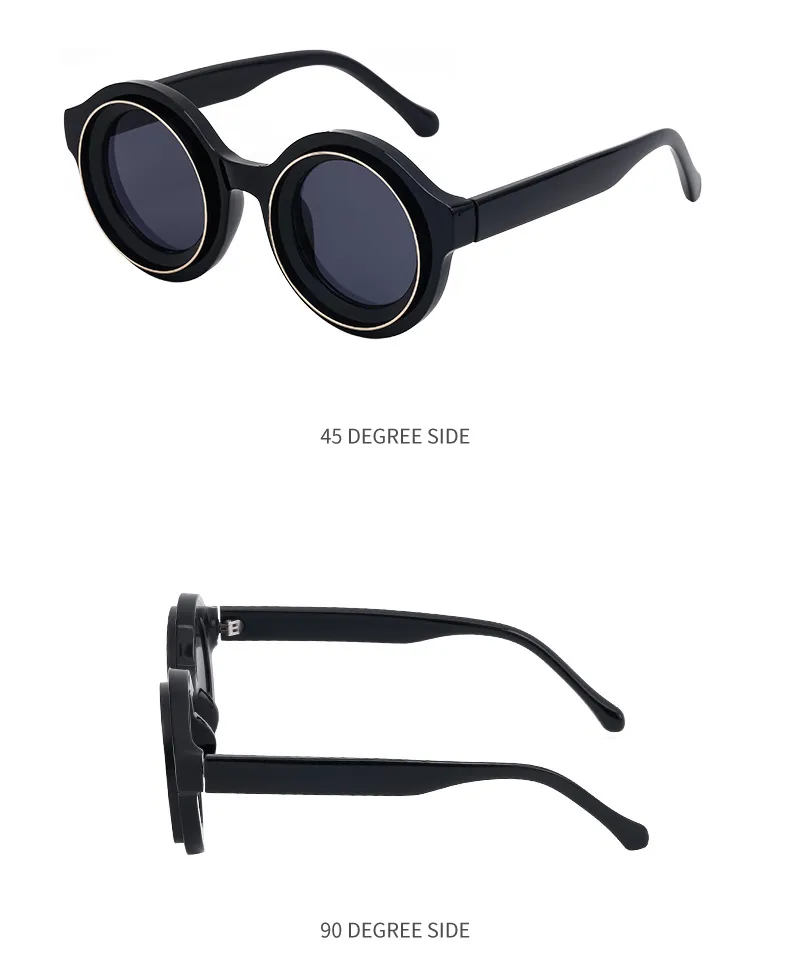 Streetwear Geometric Pc Round Frame Full Frame Glasses display picture 22