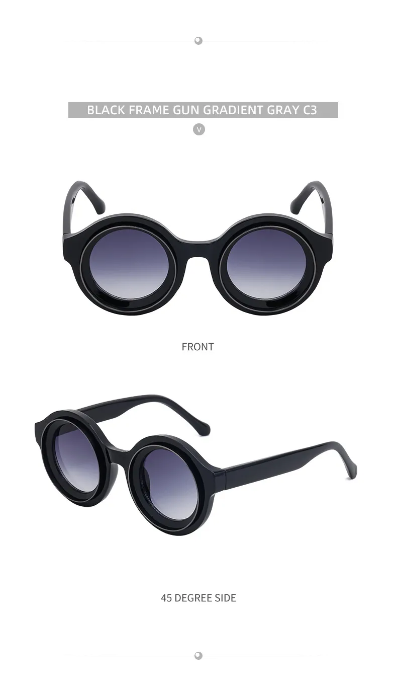Streetwear Geometric Pc Round Frame Full Frame Glasses display picture 24