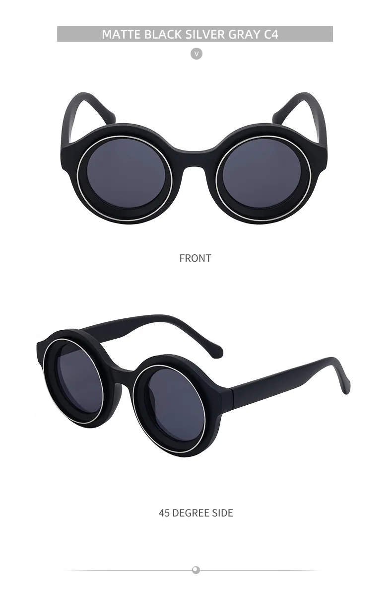 Streetwear Geometric Pc Round Frame Full Frame Glasses display picture 25