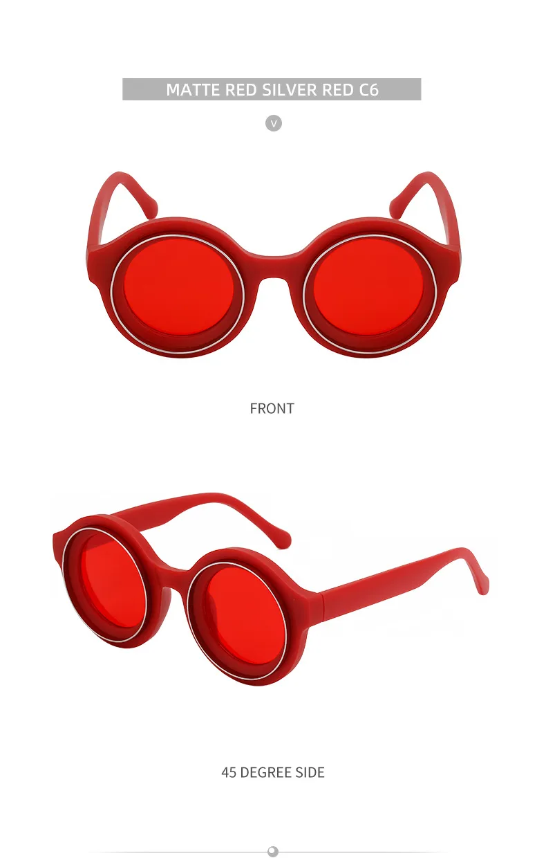 Streetwear Geometric Pc Round Frame Full Frame Glasses display picture 27
