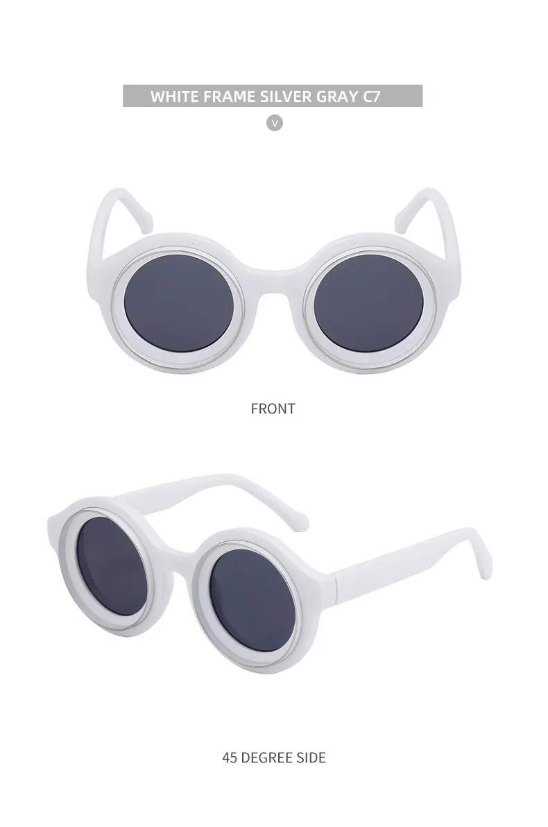 Streetwear Geometric Pc Round Frame Full Frame Glasses display picture 28