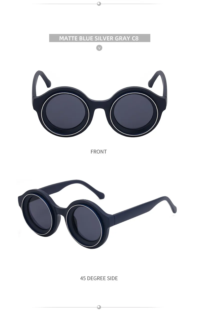 Streetwear Geometric Pc Round Frame Full Frame Glasses display picture 29