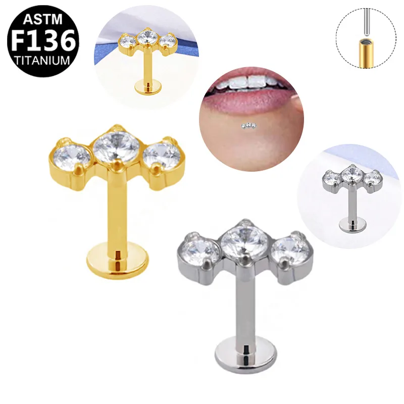 Simple Style Classic Style Butterfly Titanium Alloy Plating Inlay Pearl Zircon 14K Gold Plated White Gold Plated Unisex Lip Stud Ear Studs display picture 6