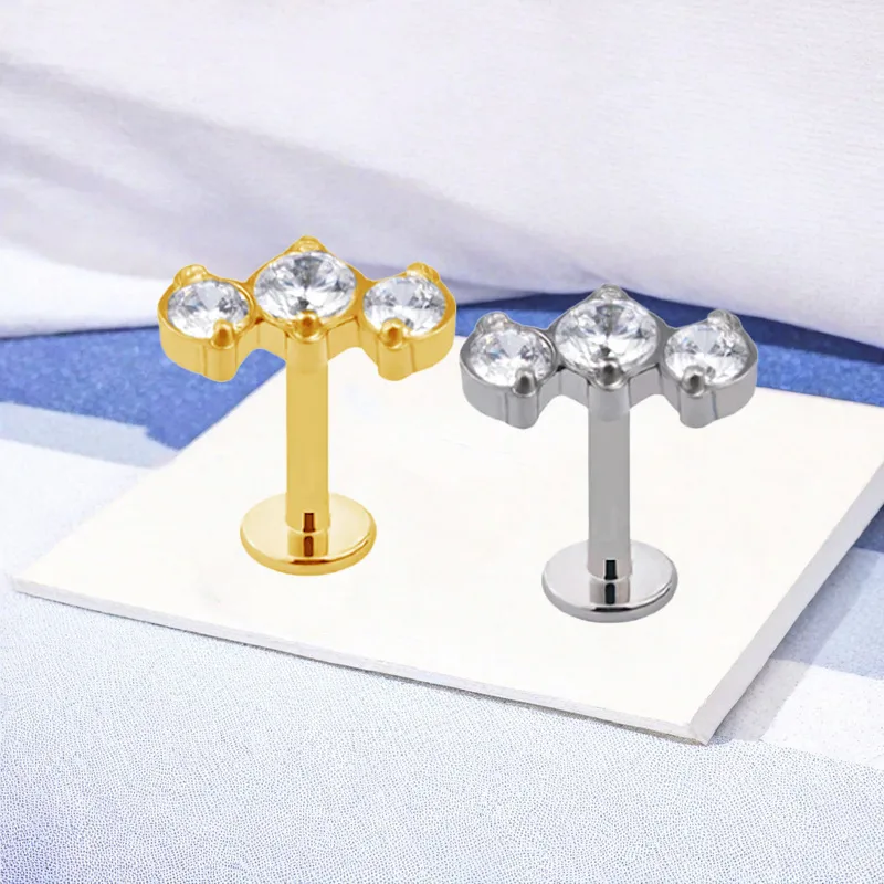 Simple Style Classic Style Butterfly Titanium Alloy Plating Inlay Pearl Zircon 14K Gold Plated White Gold Plated Unisex Lip Stud Ear Studs display picture 11