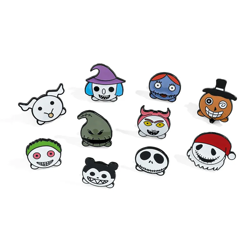 Cartoon Style Cute Funny Clown Ghost Skull Alloy Stamping Stoving Varnish Plating Unisex Brooches display picture 1