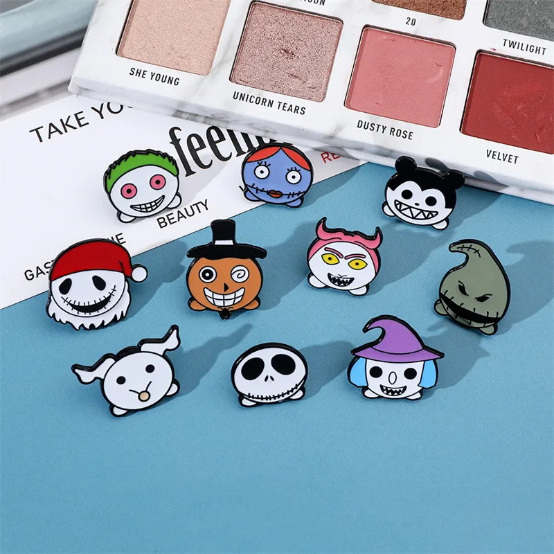 Cartoon Style Cute Funny Clown Ghost Skull Alloy Stamping Stoving Varnish Plating Unisex Brooches display picture 31
