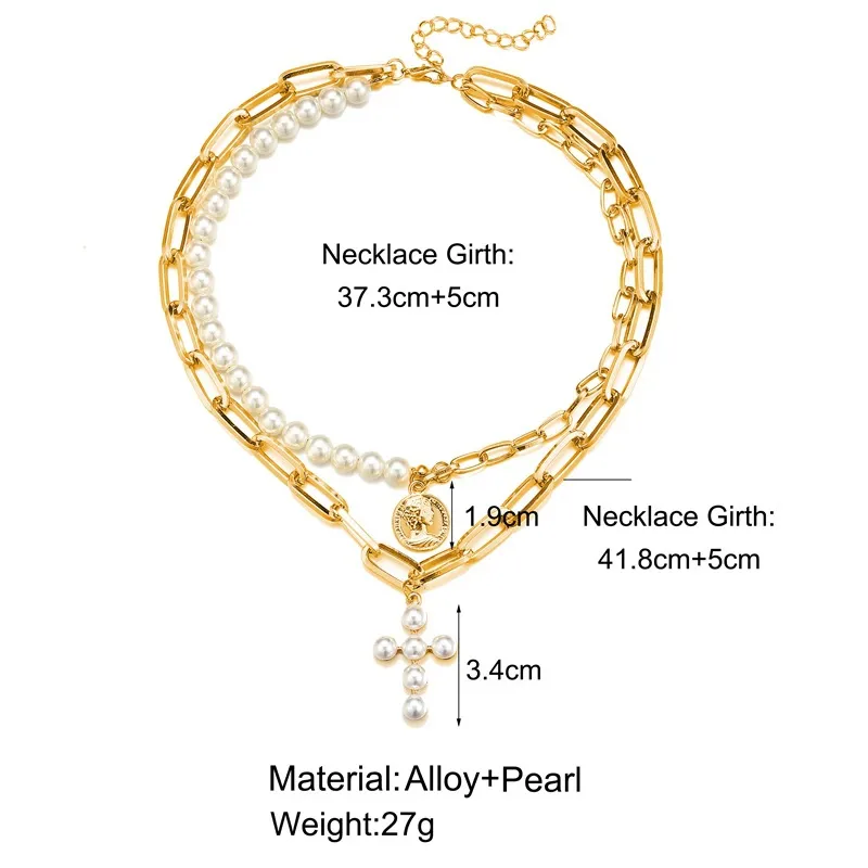 Elegant Glam Vintage Style Round Heart Shape Eye Imitation Pearl Alloy Women's Layered Necklaces Pendant Necklace display picture 60