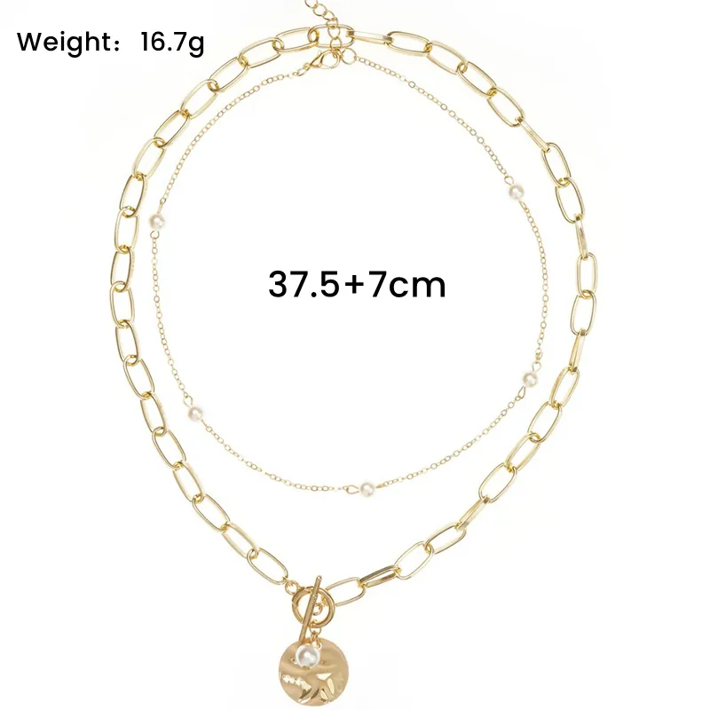 Elegant Glam Vintage Style Round Heart Shape Eye Imitation Pearl Alloy Women's Layered Necklaces Pendant Necklace display picture 63