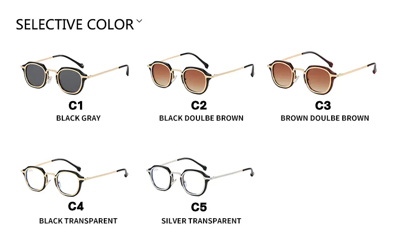 Retro Vacation Punk Glasses Ac Square Full Frame Glasses display picture 6