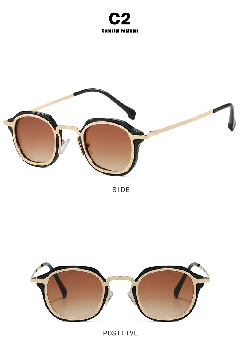 Retro Vacation Punk Glasses Ac Square Full Frame Glasses display picture 9