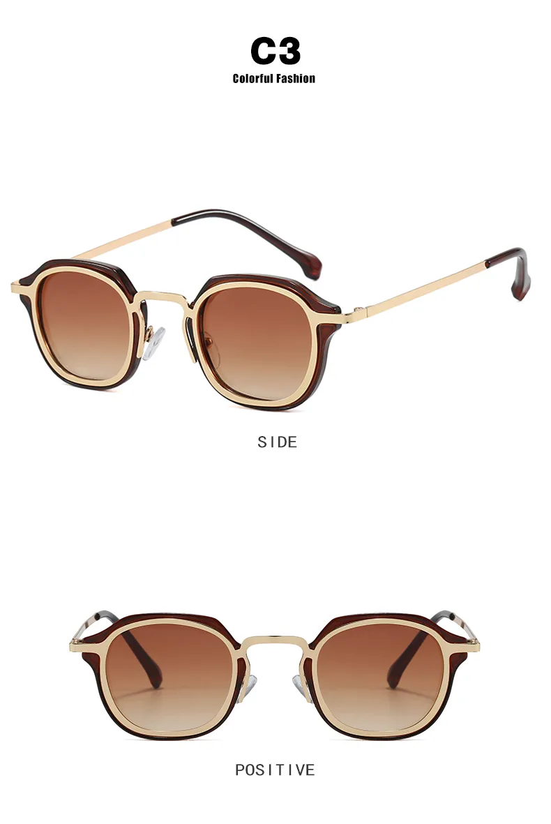 Retro Vacation Punk Glasses Ac Square Full Frame Glasses display picture 10