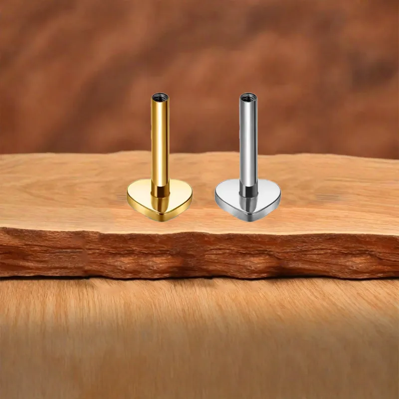 Simple Style Star Heart Shape Titanium Alloy Plating 14K Gold Plated White Gold Plated Unisex Lip Stud Ear Studs display picture 4