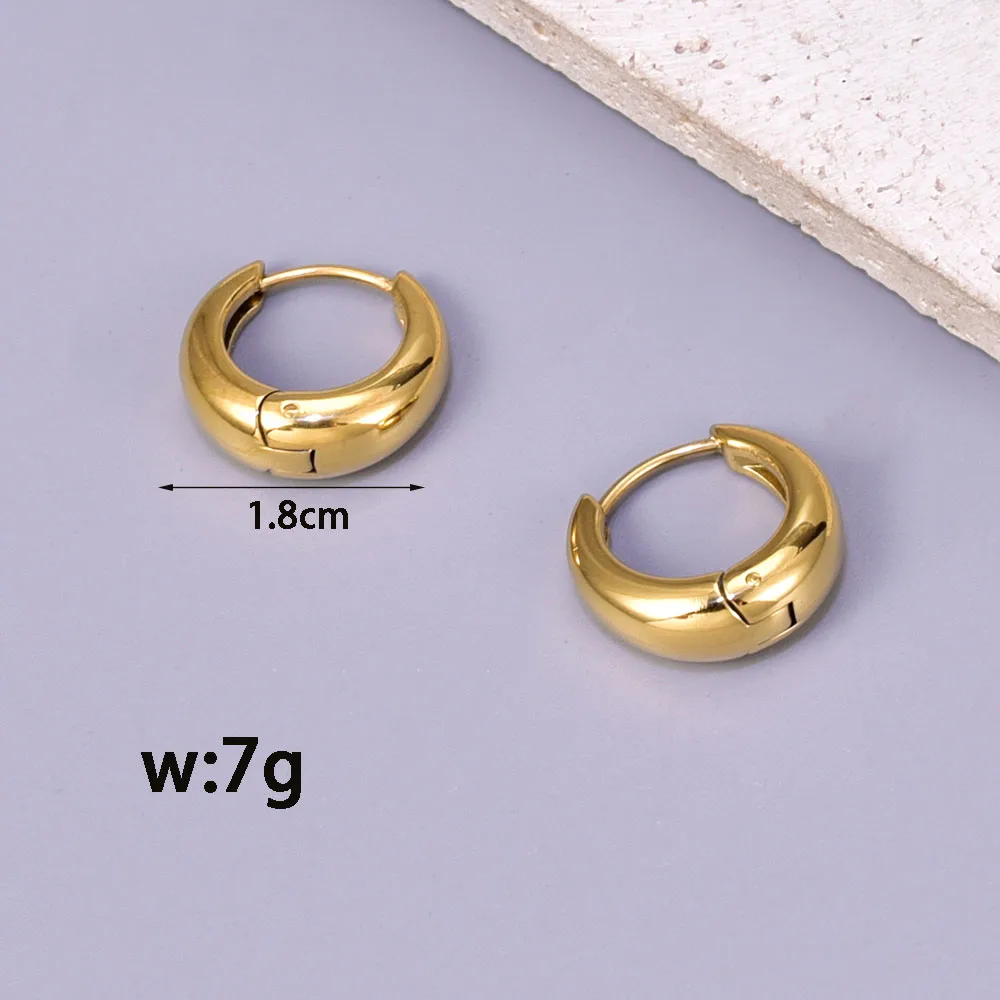 1 Pair Vacation Classic Style Solid Color Plating 304 Stainless Steel 18K Gold Plated Earrings display picture 3